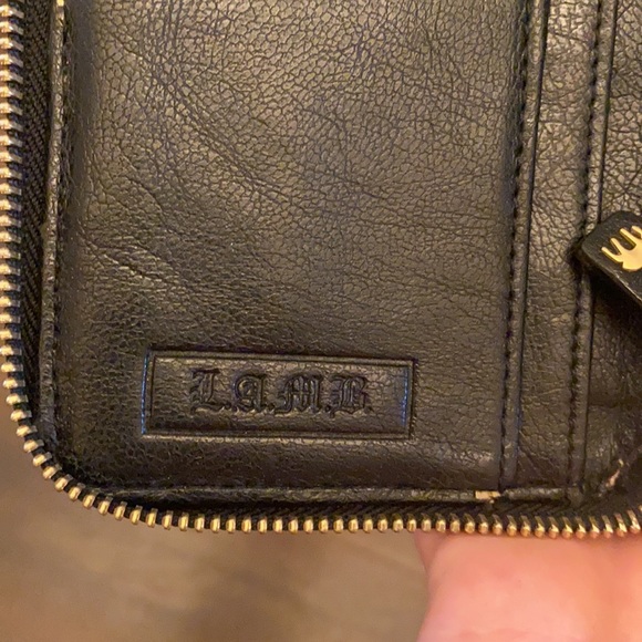 Y2K L.A.M.B. Zebra Black and White LEATHER Stripe Long Wallet LARGE - Picture 11 of 16